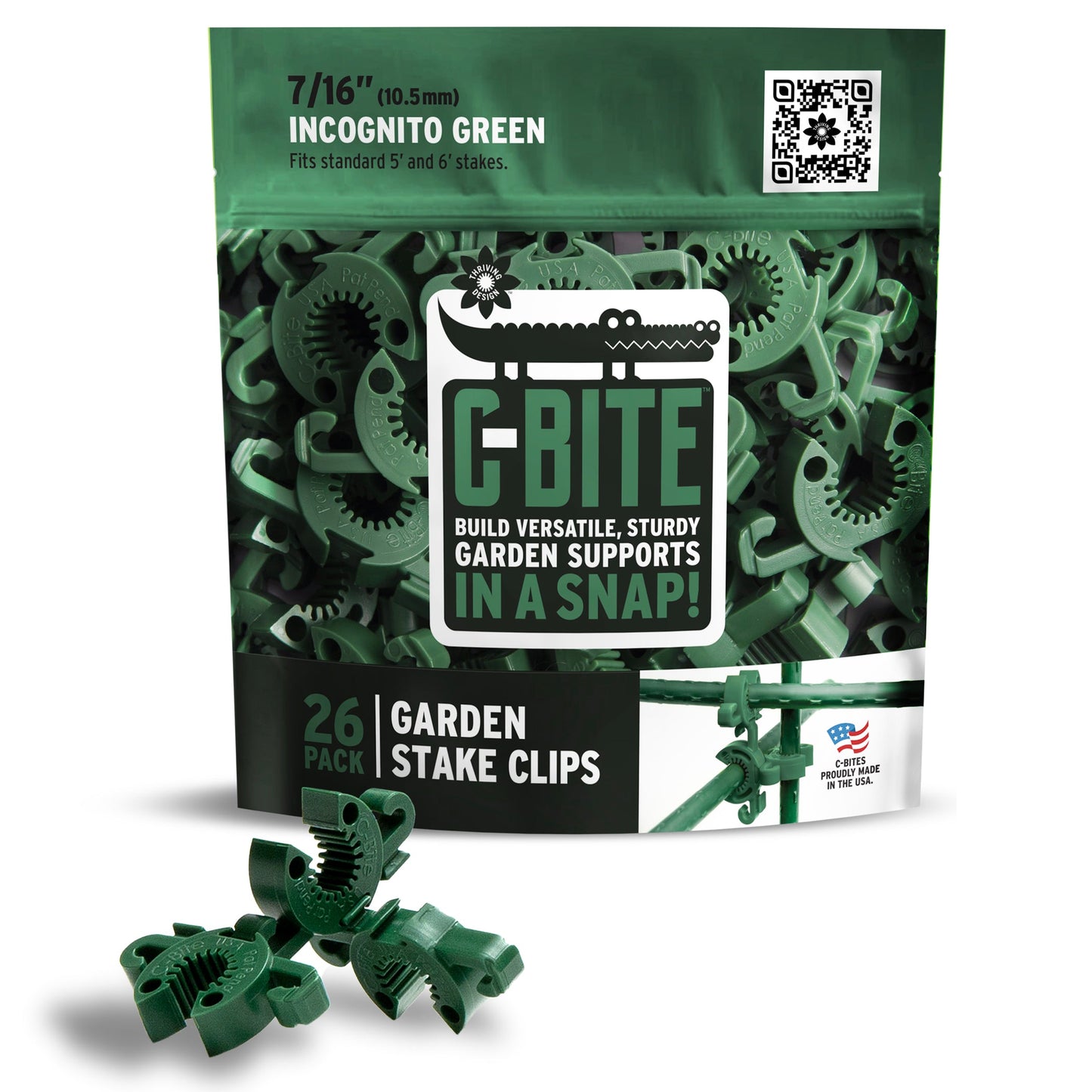 C-BITE Garden Stake Clips - Plant Support Connectors