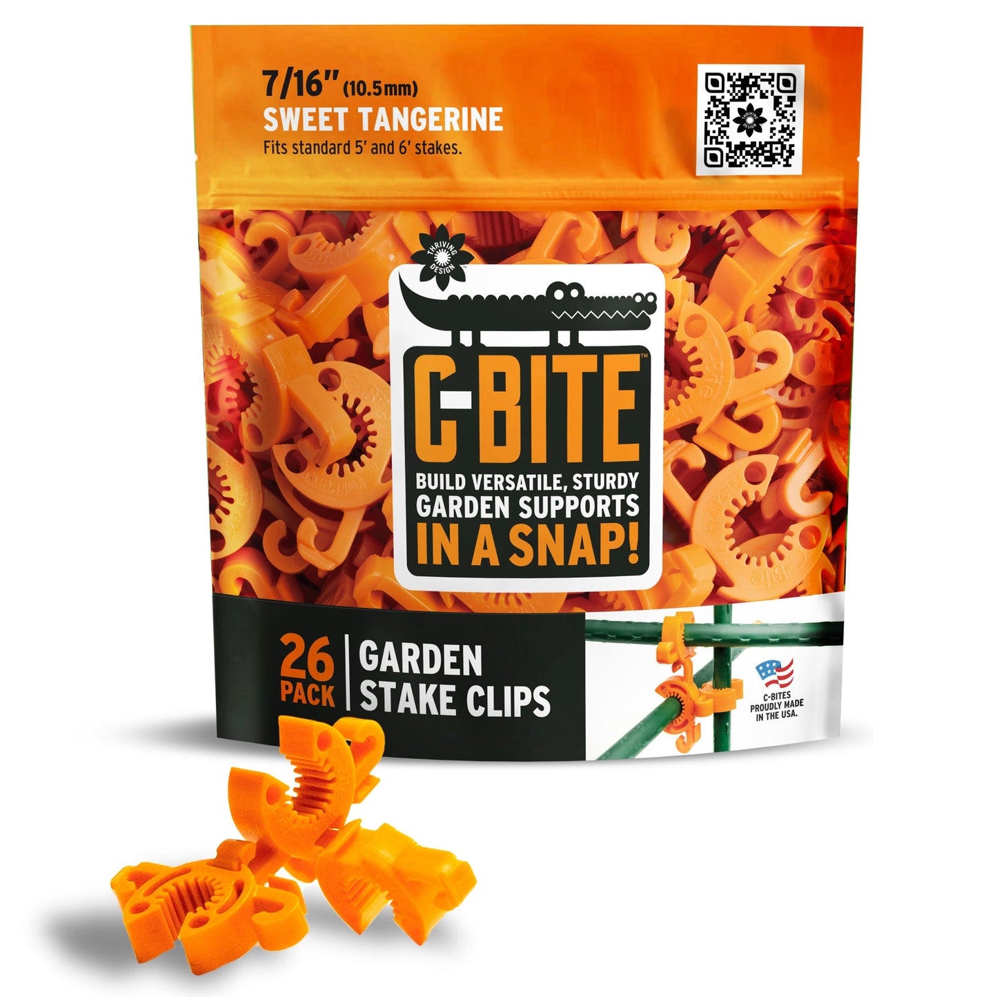 C-BITE Garden Stake Clips - Plant Support Connectors